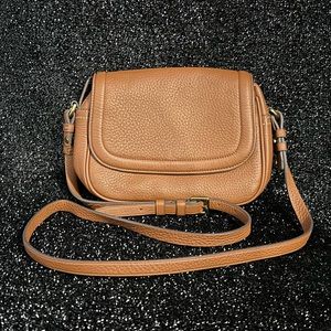 J. Crew Tan Italian leather Lock and Key Crossbody